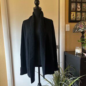 Vince Black Wool Open-Front Cardigan Sweater | Size M